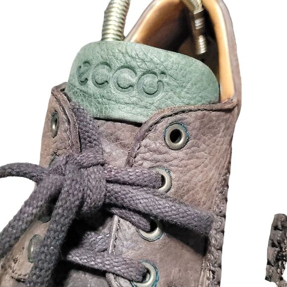 ECCO~ BROWN LEATHER LACE UP MOCS COMFORT SYSTEM SHOES MEN'S EU 45 11-11.5 US - Picture 5 of 13